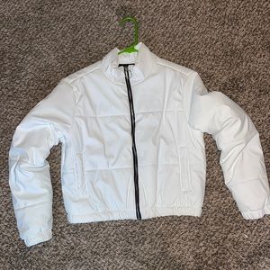 White puffer coat